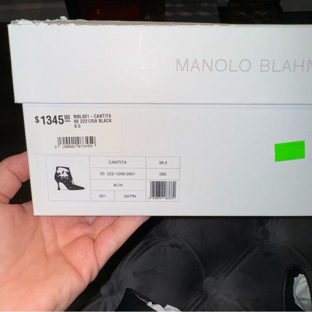 New Size 38.5 Manolo Blahnik Cantita Satin Black Ankle
Boots - Picture 10 of 11